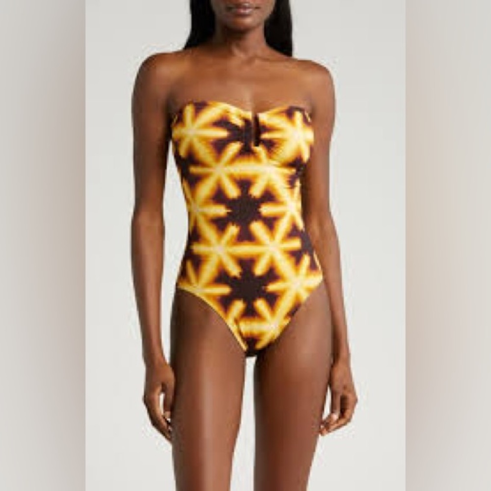 Ulla Johnson Monterey Strapless One-Piece Swimsuit, Size Large, $360